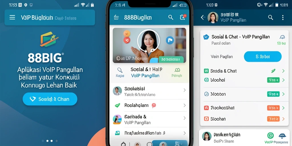 Antarmuka aplikasi 88BIG yang menarik dan fungsional untuk VoIP Panggilan.