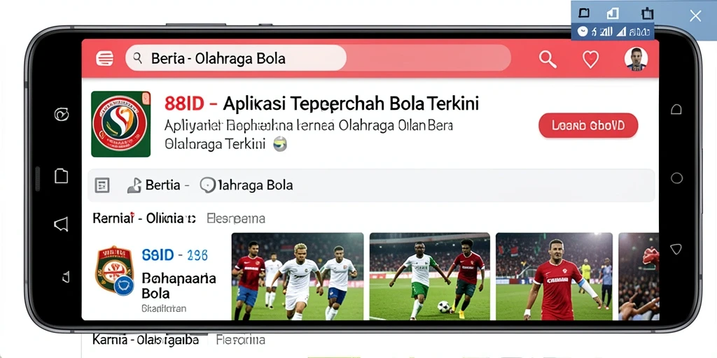 Antarmuka intuitif aplikasi 88ID untuk berita olahraga bola.
