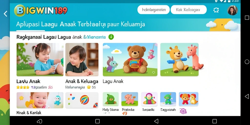 Antarmuka pengguna sederhana untuk lagu anak yang ceria.