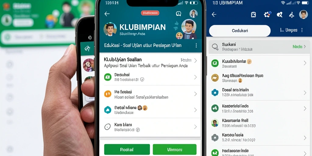 Antarmuka aplikasi KLUBIMPIAN untuk soal ujian yang interaktif.