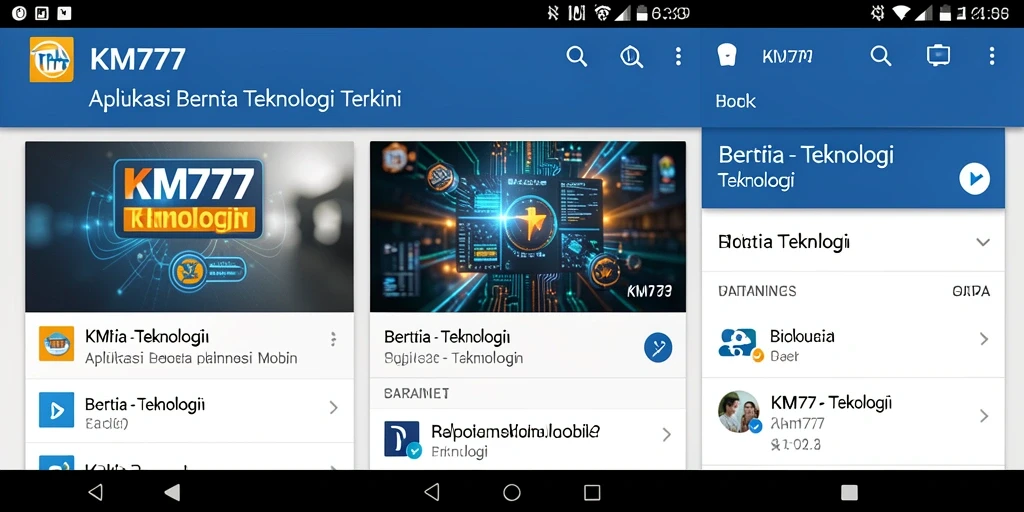 Antarmuka pengguna KM777 yang modern dan fungsional.